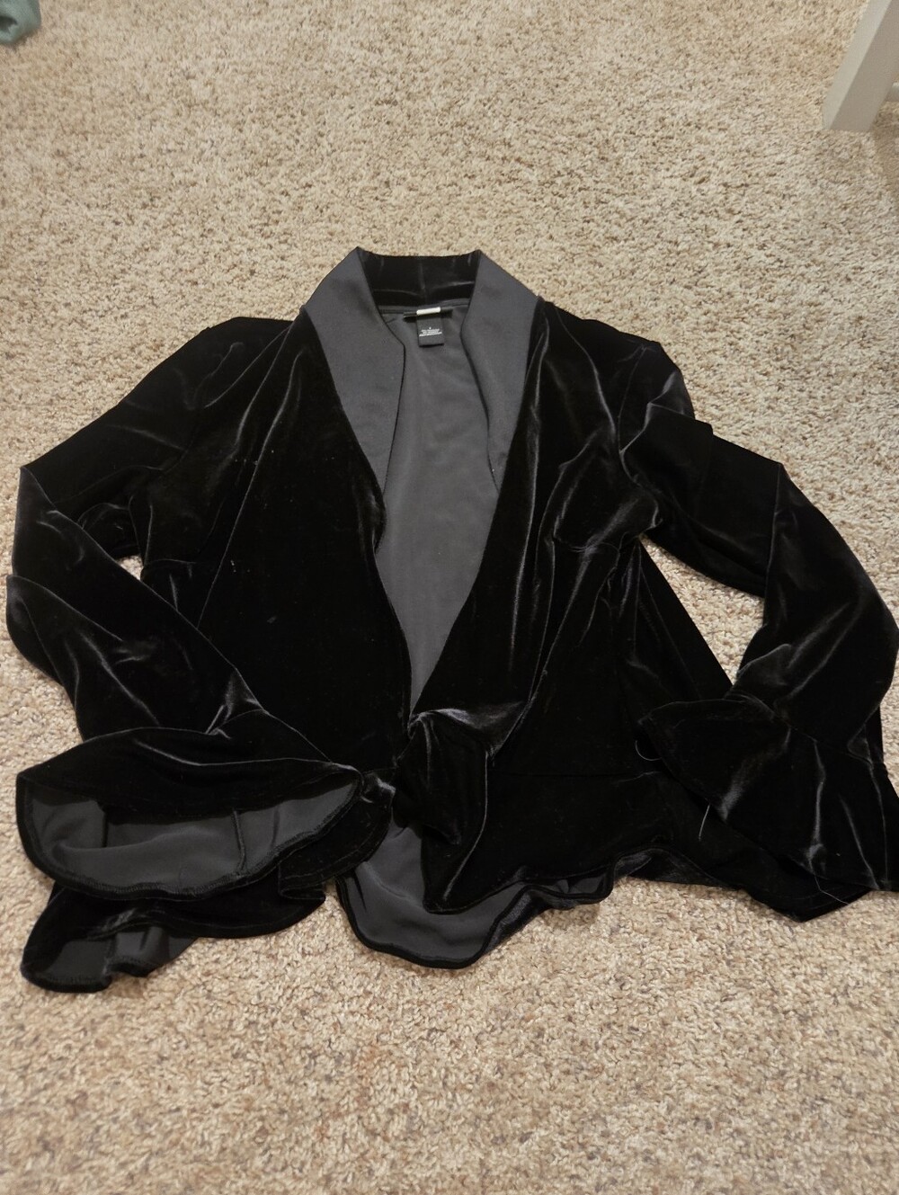 Studio 1940 Velvet Open-Front Black Women's Jacket